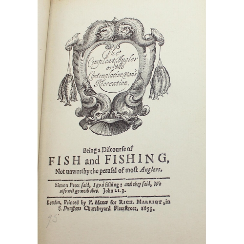 1542 - Walton - The Compleat (Complete) Angler - 1876 reprint of the 1653 first edition by Elliot Stock in ... 