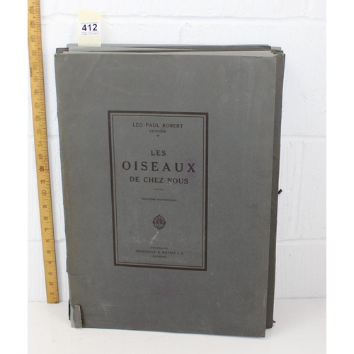 412 - Léo-Paul ROBERT, Les Oiseaux de chez nous edited by Delachaux & Niestlé - 4 folio edition containing... 