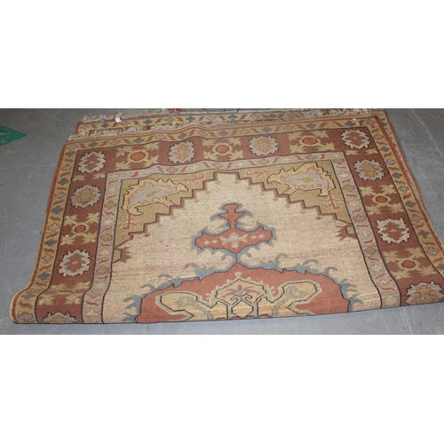 221 - A colourful vintage rug with large central medallion