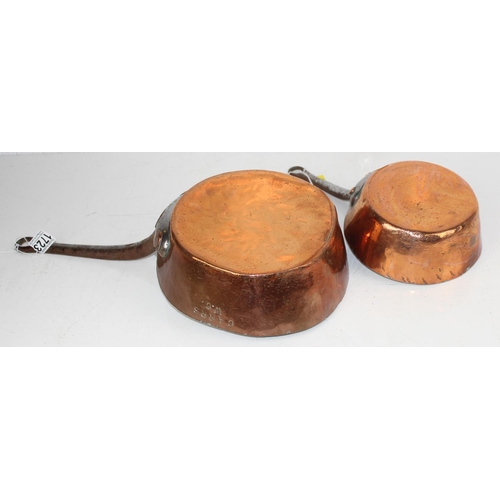 1723 - A pair of 19th century copper pans by Benham & Sons of London