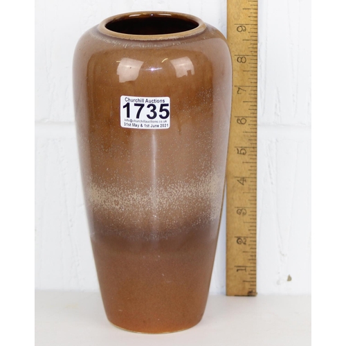 1735 - An unusual retro West German pottery vase with brown glazes