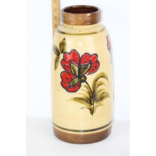 1741 - A retro West German pottery vase decorated with flowers