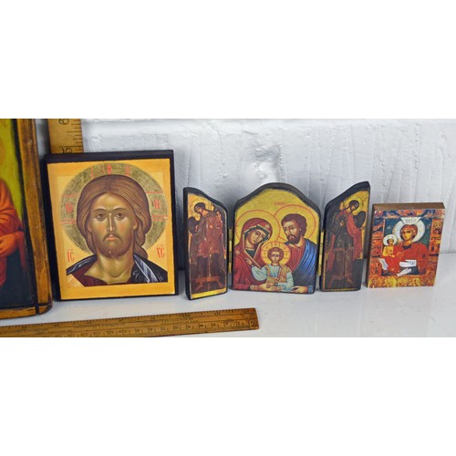 1726 - Qty of antique style religious icons