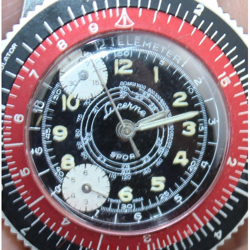 1381 - A vintage Lucerne Sport Chronograph style watch c.1965