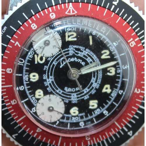 1381 - A vintage Lucerne Sport Chronograph style watch c.1965