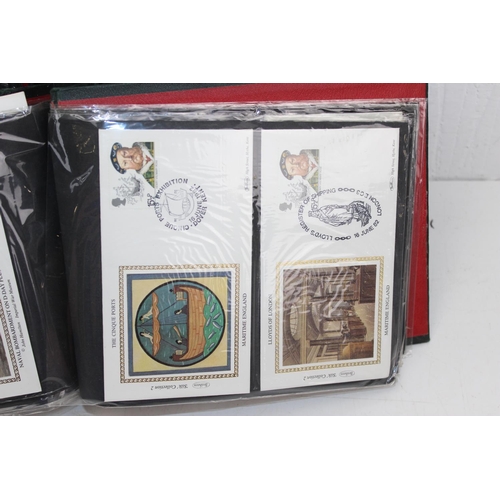 1519 - Stamps - GB 3 albums of Benham small silks FDCs