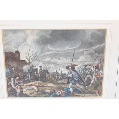 415 - Battle of Toulouse April 10 1814 antique print by T Sutherland/ W Heath with hand colouring - believ... 