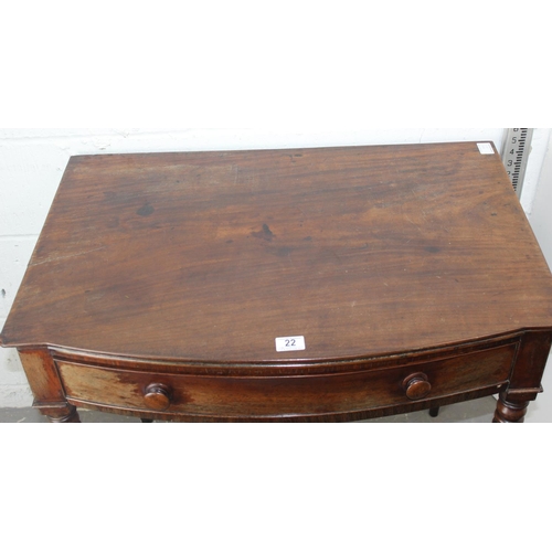 22 - A 19th century side table with drawer and turned wooden handles