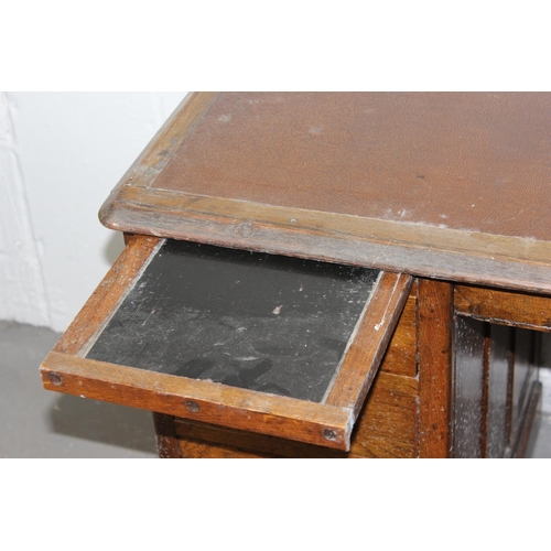 5 - An Art Deco period oak pedestal desk