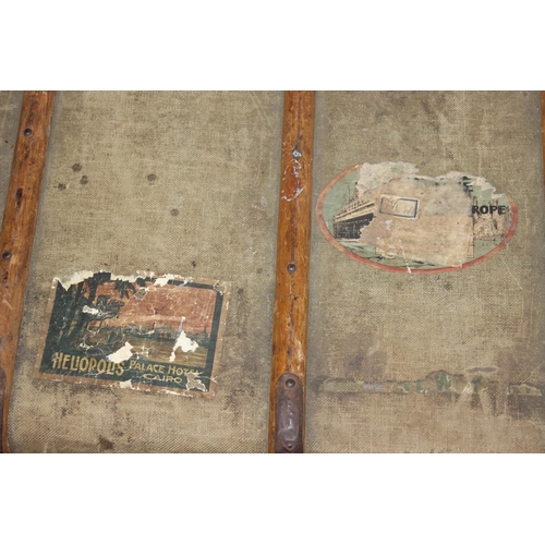 190 - A set of 3 matched travelling trunks/ suitcases marked 