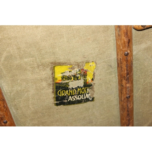 190 - A set of 3 matched travelling trunks/ suitcases marked 