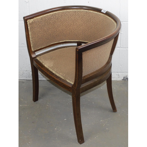 184 - Edwardian horseshoe tub-chair with Sheraton-style inlay