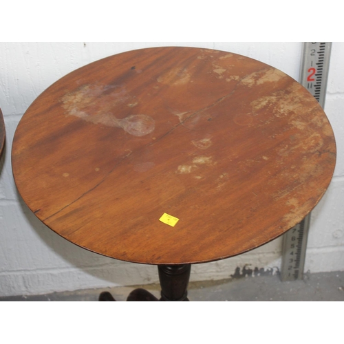 182 - 2 x Antique mahogany tripod wine tables
