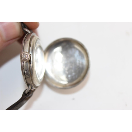 1024 - A WW1 period silver cased full hunter trench watch - case hallmarks for Birmingham import 1917