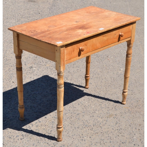 120 - Victorian pine console table with drawer