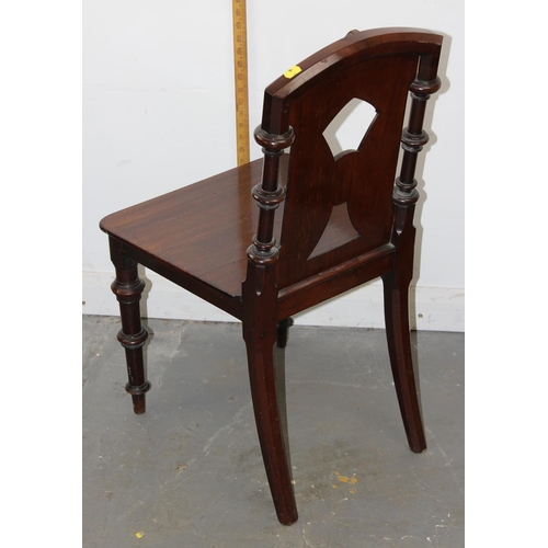 14 - A Victorian Mahogany hall chair