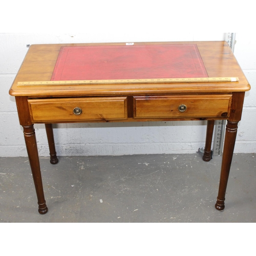 161 - Victorian style pine ladies' desk with leather insert