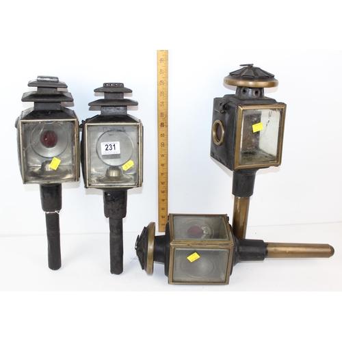 231 - 2 pairs of carriage lamps