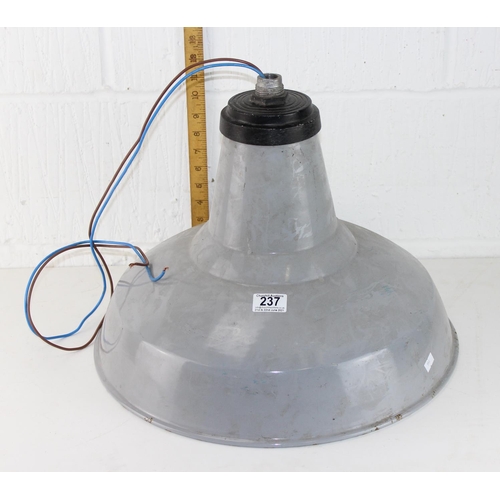 237 - A vintage enamel metal lampshade
