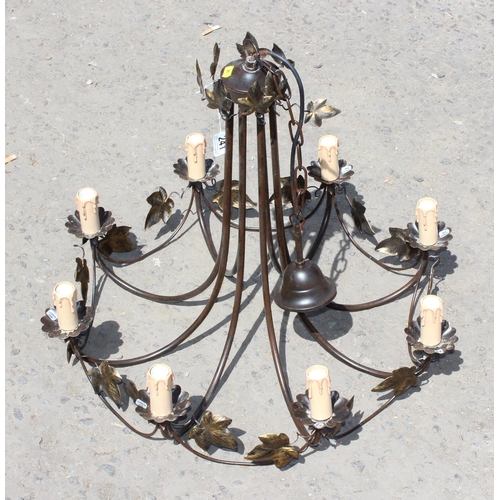 241 - A large metal hanging chandelier