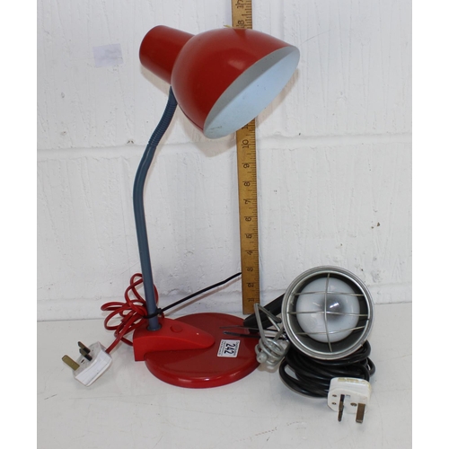 242 - Vintage style desk lamp and one other