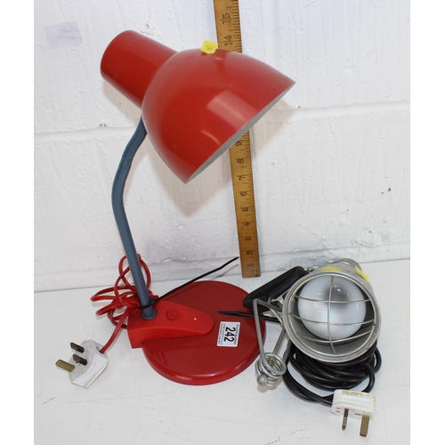 242 - Vintage style desk lamp and one other