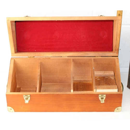 284 - Wooden campaign style box and a Smith's Potato Crisps advertising tin