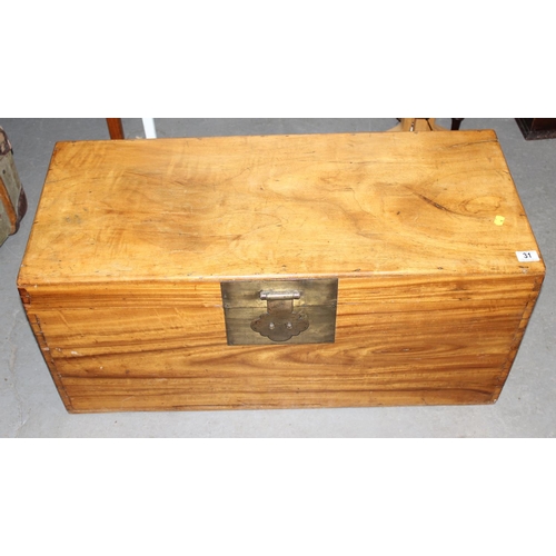 31 - Oriental Camphorwood blanket box with metal mounts