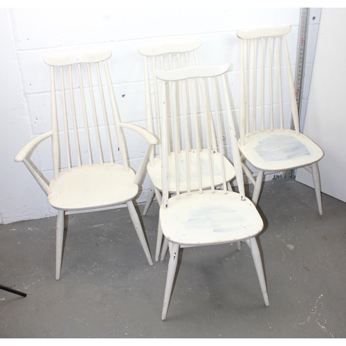 40 - A set of 4 painted Ercol Cow Horn dining chairs