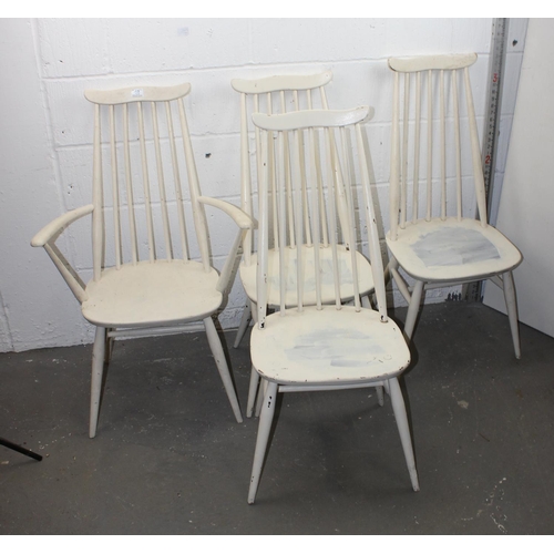 40 - A set of 4 painted Ercol Cow Horn dining chairs