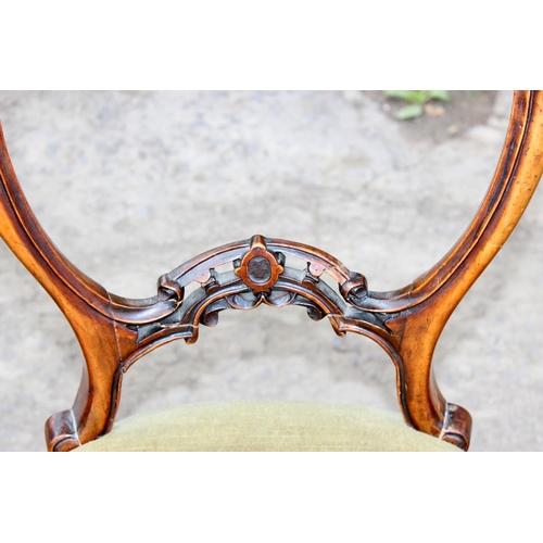 6 - A set of 4 Victorian Balloon back dining chairs with stuffed seats