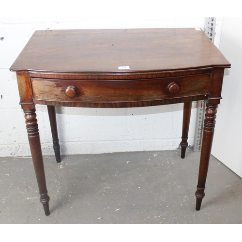 22 - A 19th century side table with drawer and turned wooden handles