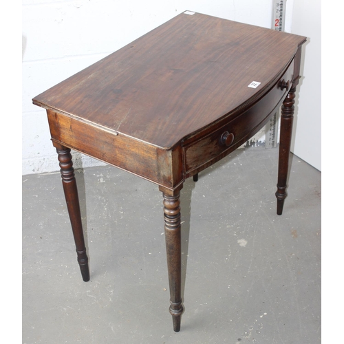 22 - A 19th century side table with drawer and turned wooden handles