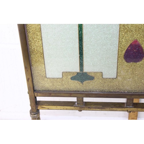 86 - In the manner of Charles Rennie Mackintosh -  An impressive Art Nouveau period glass fire screen in ... 