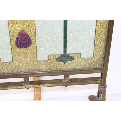 86 - In the manner of Charles Rennie Mackintosh -  An impressive Art Nouveau period glass fire screen in ... 