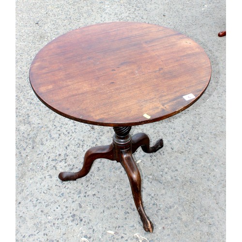 9 - A 19th century Mahogany tripod table with carved base