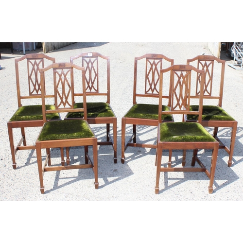197 - A set of 6 antique dining chairs in the Aesthetic manner