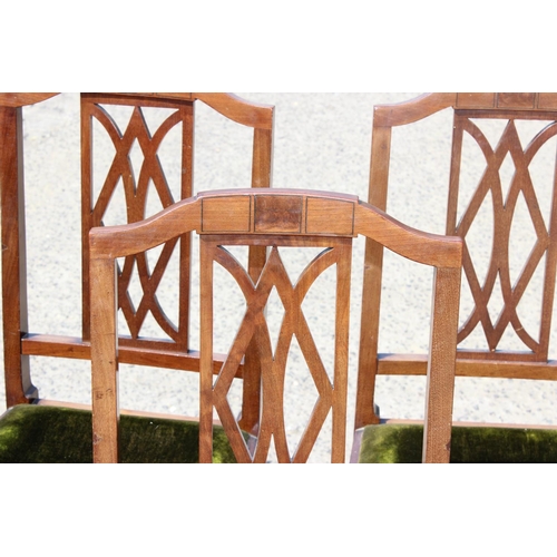 197 - A set of 6 antique dining chairs in the Aesthetic manner