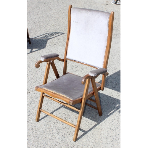 198 - A 19th century folding campaign chair by Goode, Gainsford & Co of London