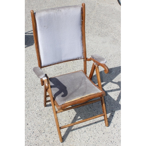 198 - A 19th century folding campaign chair by Goode, Gainsford & Co of London