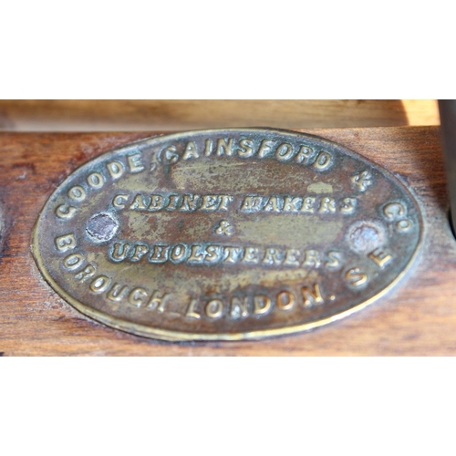 198 - A 19th century folding campaign chair by Goode, Gainsford & Co of London