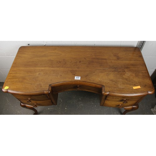 177 - A small early 20th century ladies desk standing on cabriole legs