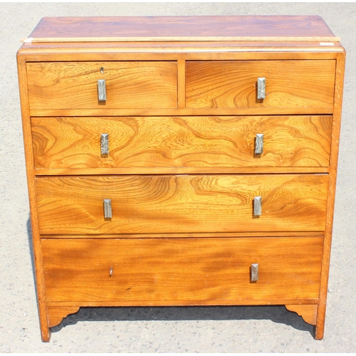 23 - Art Deco period Oak chest of drawers