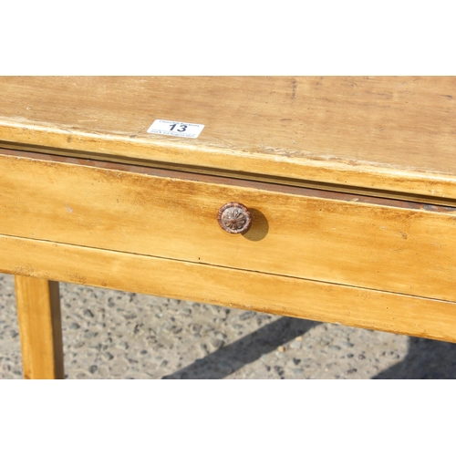 13 - Antique pine console or hall table with drawer