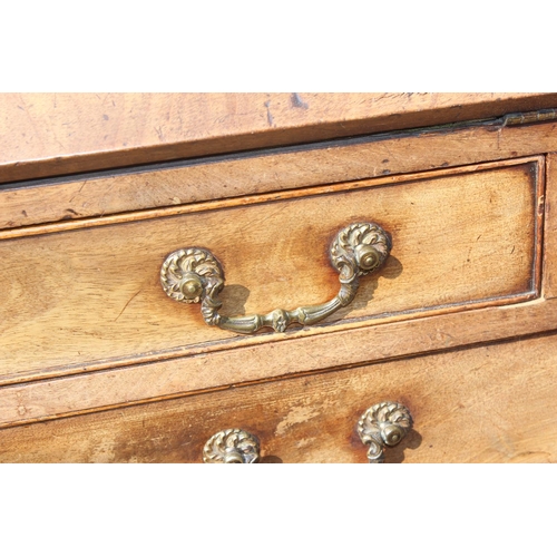 15 - Georgian Mahogany bureau with brass drop handles