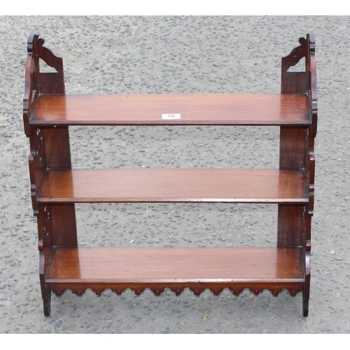 50 - Victorian mahogany hanging shelf