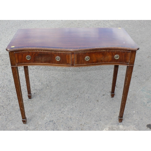 7 - A Georgian style Mahogany hall table with 2 drawers and glass top