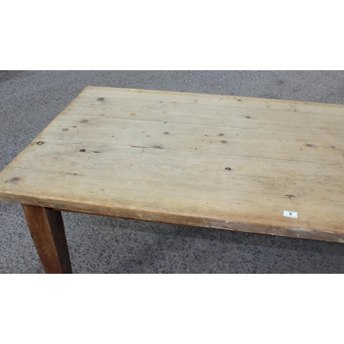 8 - A large Pine farmhouse table - approx 77