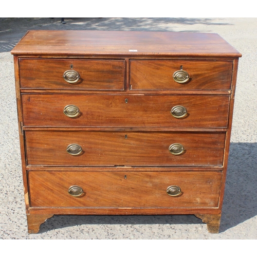 9 - 19th century 2 over 3 chest of drawers with brass handles