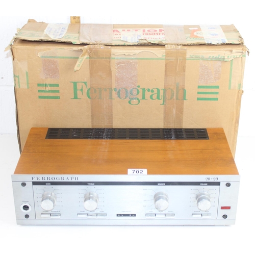 702 - Ferrograph 20+20 amplifier in original box